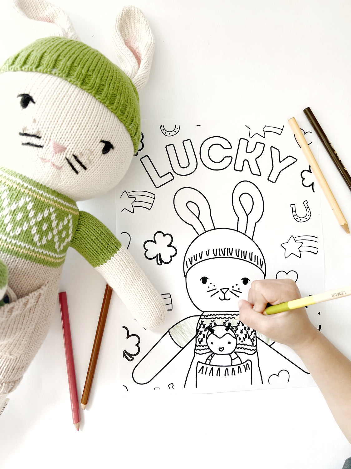 Lucky Charm Coloring Page!🌙🍀