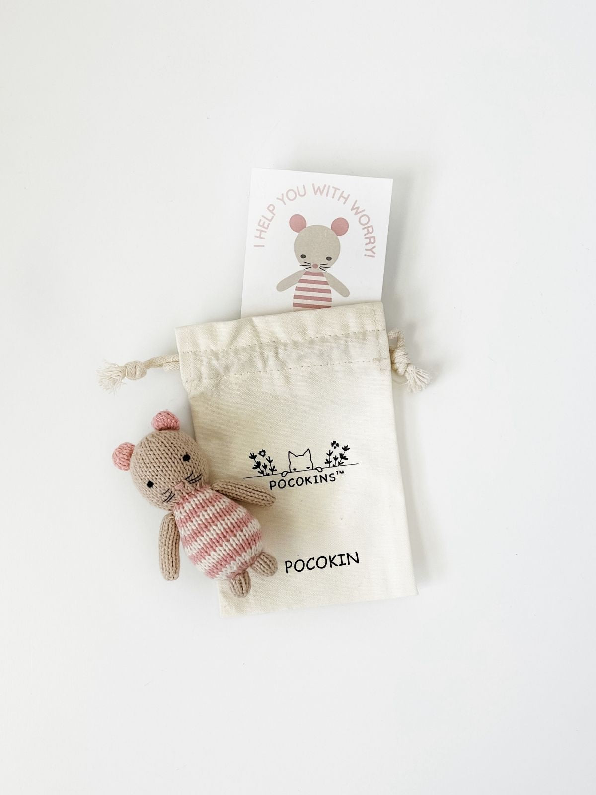 3” Mini PocoKin - Cora the Mouse (WORRY)