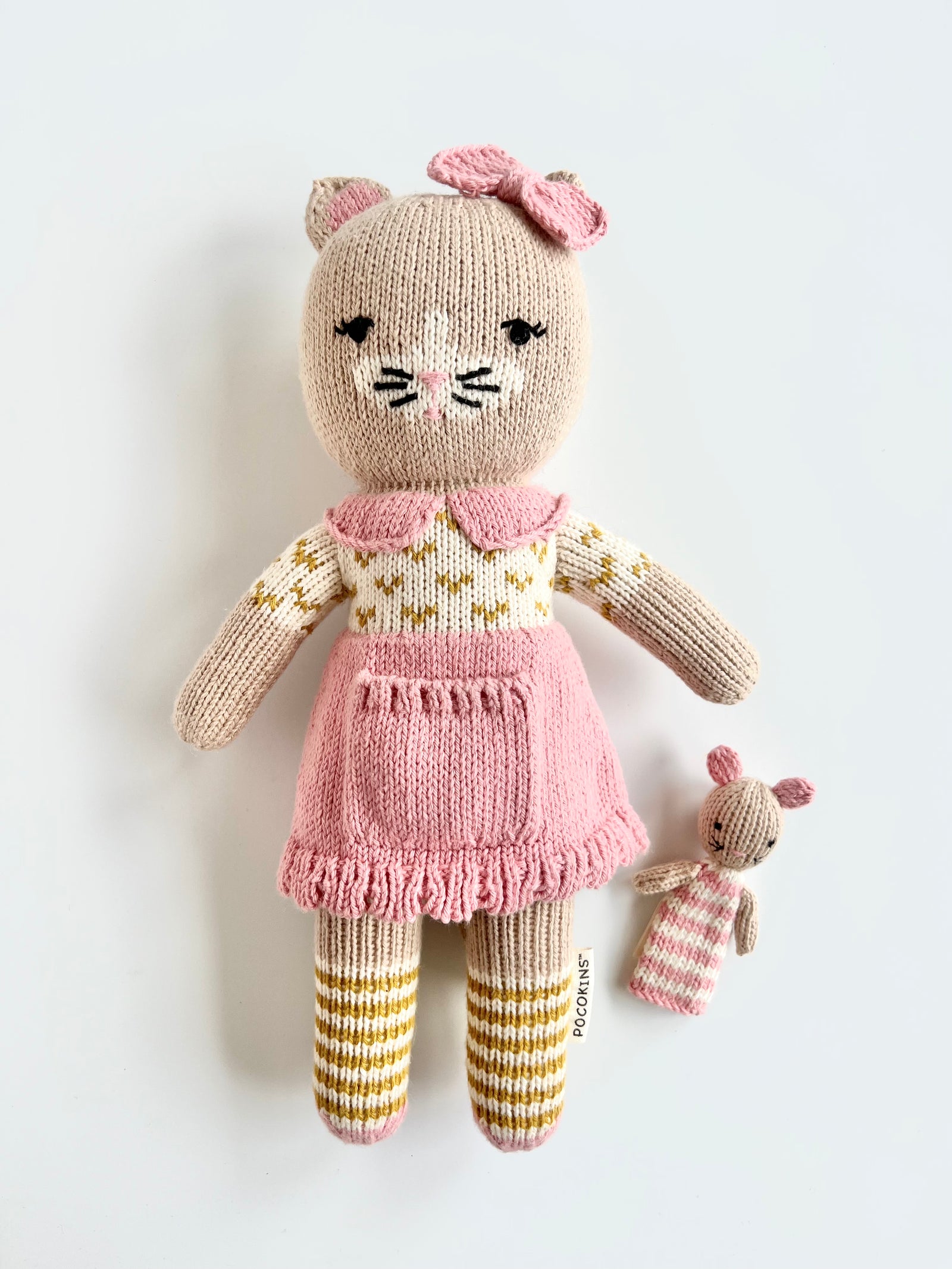 12" Cosette the Cat with Mini Finger Puppet Cora the Mouse